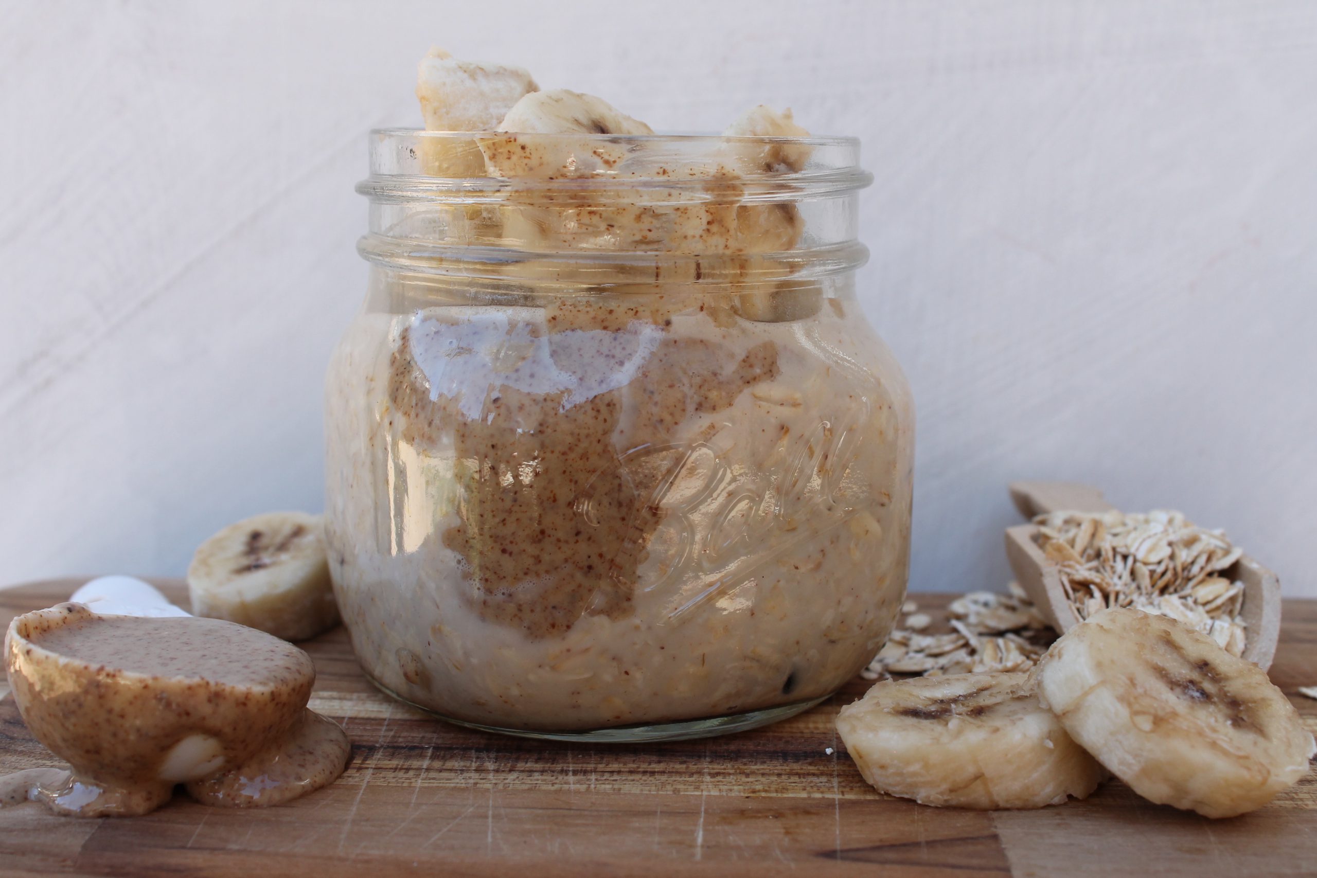 Nut Butter Jar Overnight Oats - MegUnprocessed