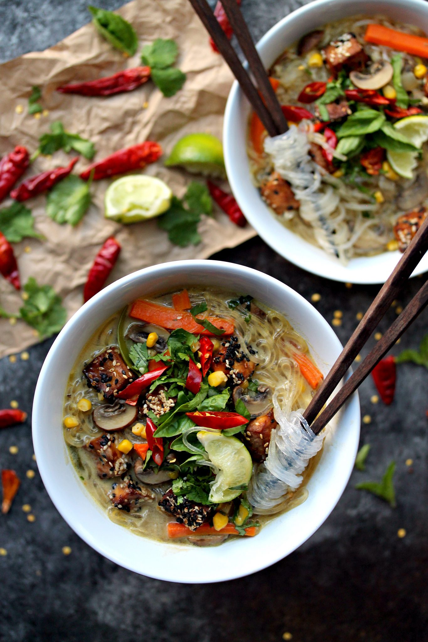 Thai Noodle Soup with Sesame Crusted Tofu [Vegan + Gluten Free] - Eat ...