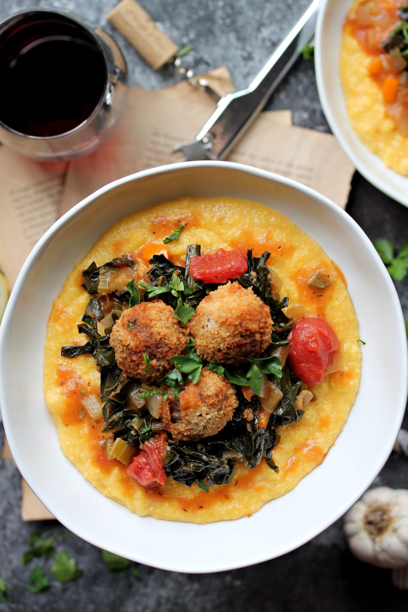 Southern Inspired Vegan "Grillades" and Grits with Collard Greens - Eat ...