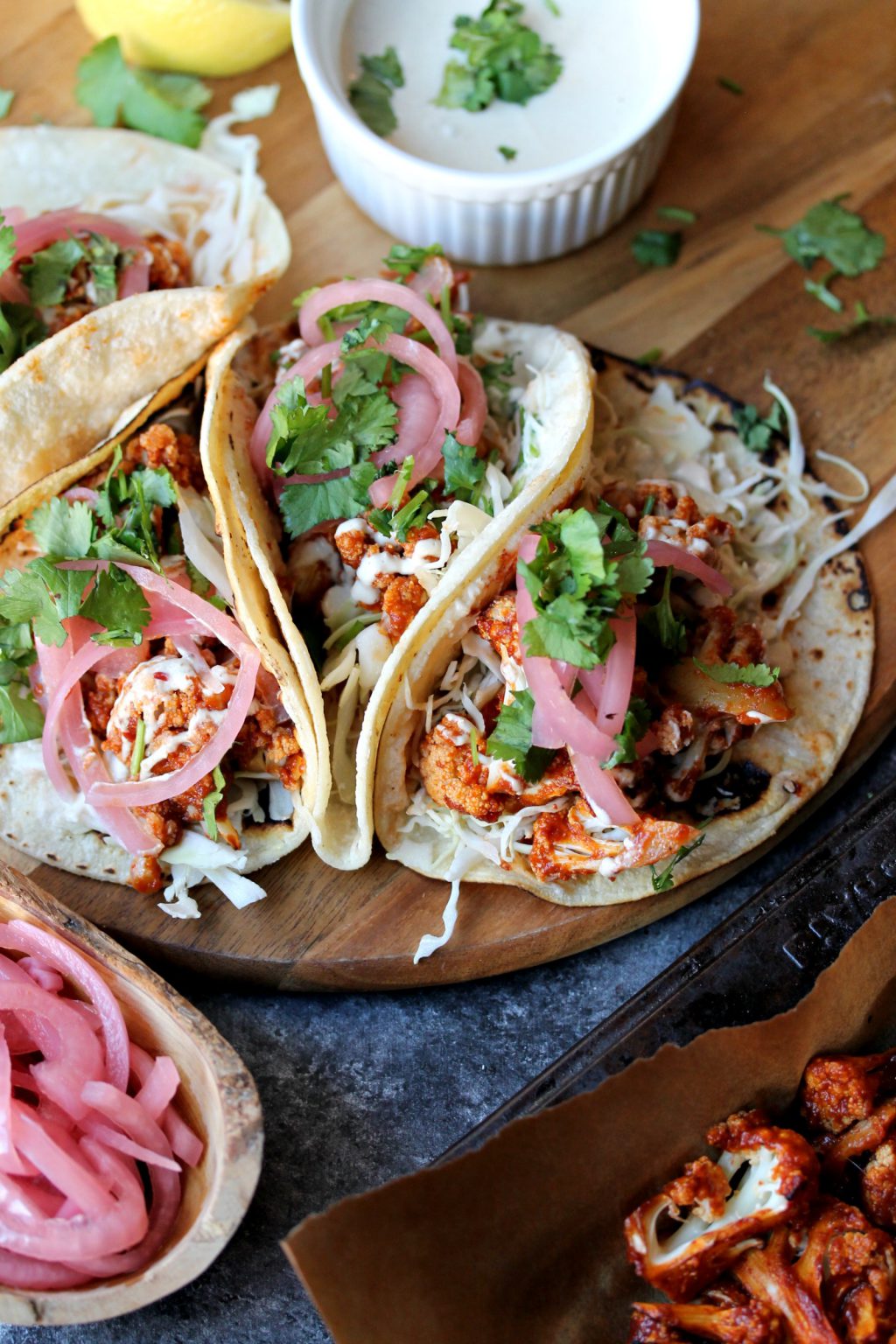Chipotle Maple Cauliflower Tacos - Eat Figs, Not Pigs