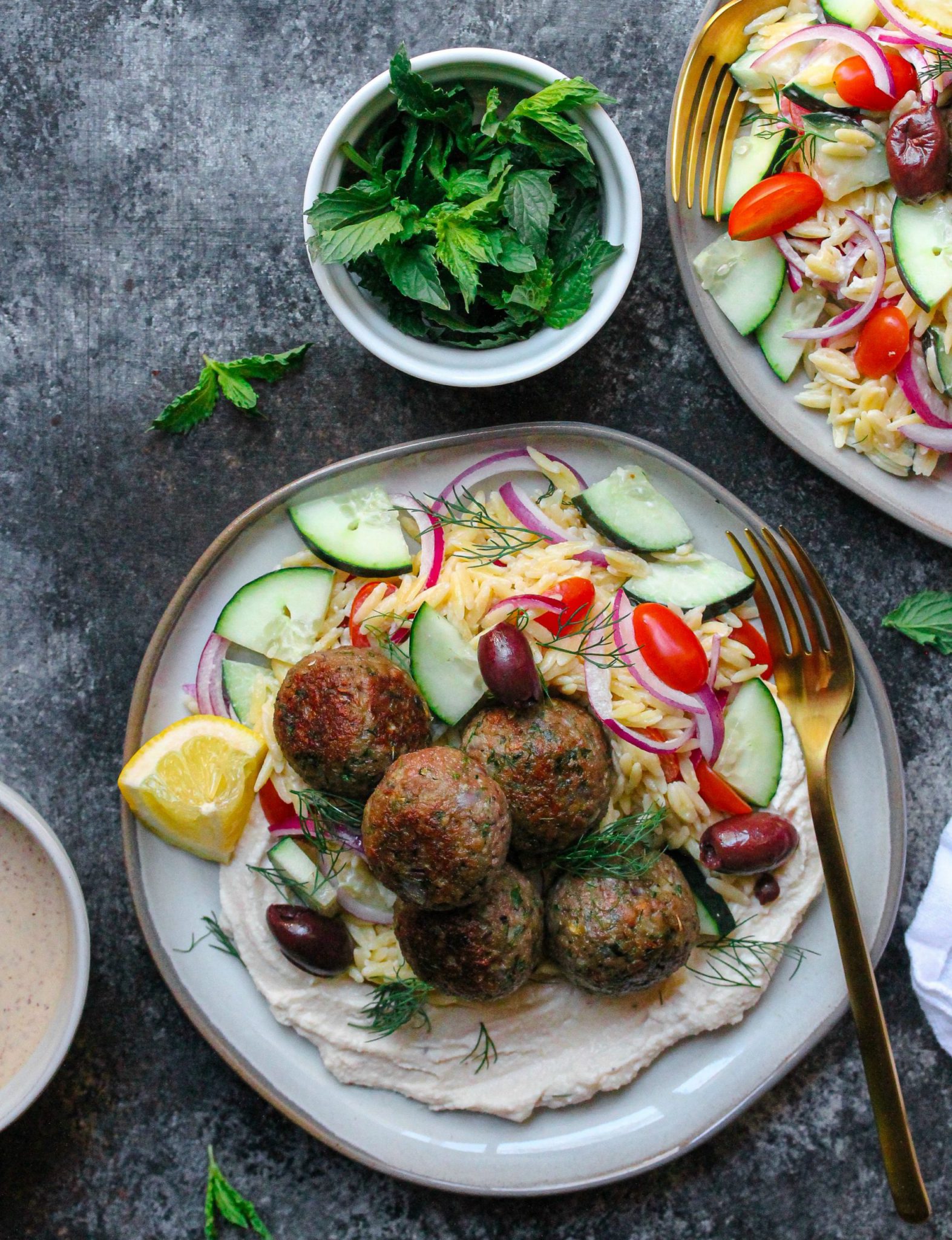 Vegan Greek Meatballs (Keftédes) with Lemony Orzo Salad - Eat Figs, Not ...