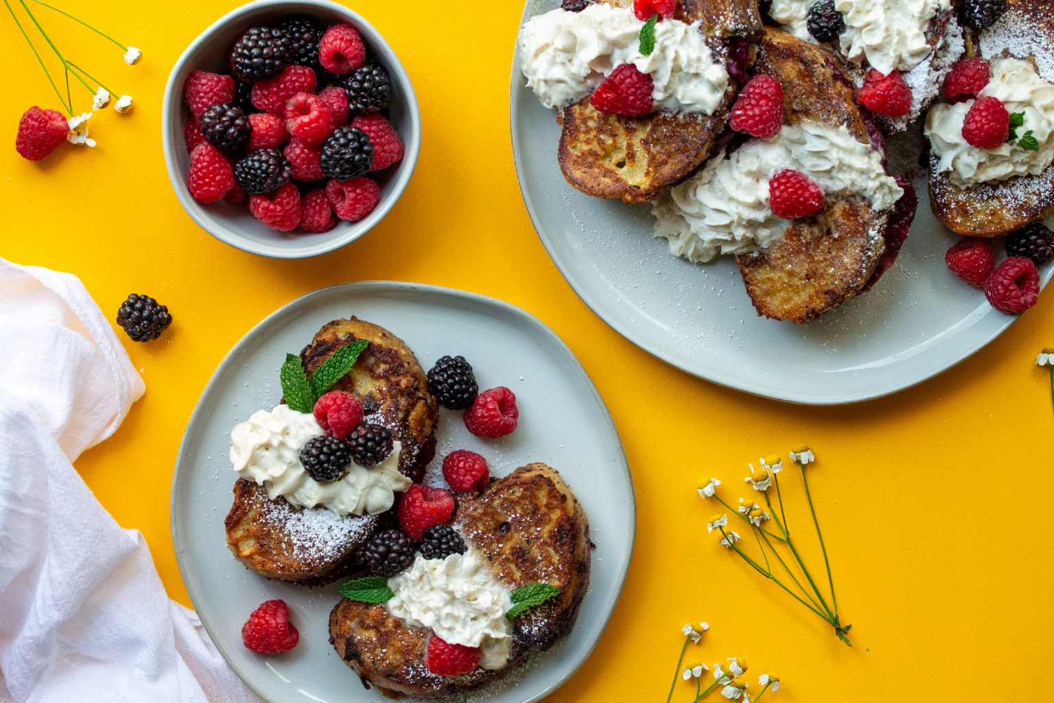 Vegan Lemon-Berry Cream Cheese Stuffed French Toast - Breakfast N' Brunch