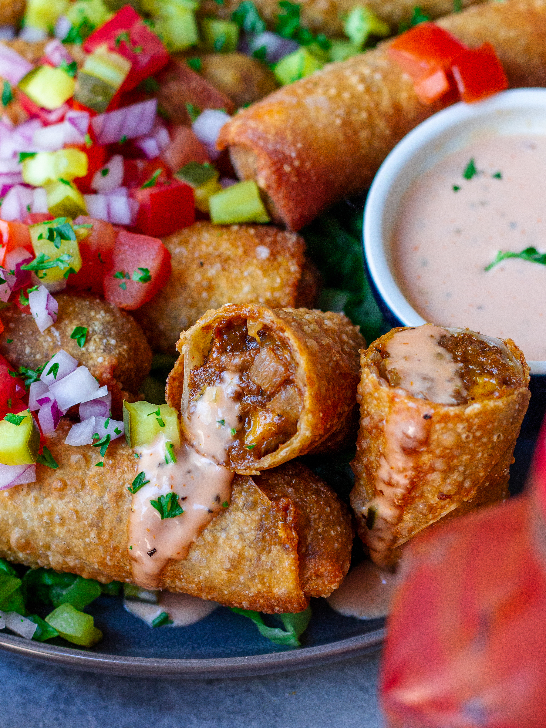 Cheeseburger Spring Rolls (Cheesecake Factory Copycat) - Eat Figs