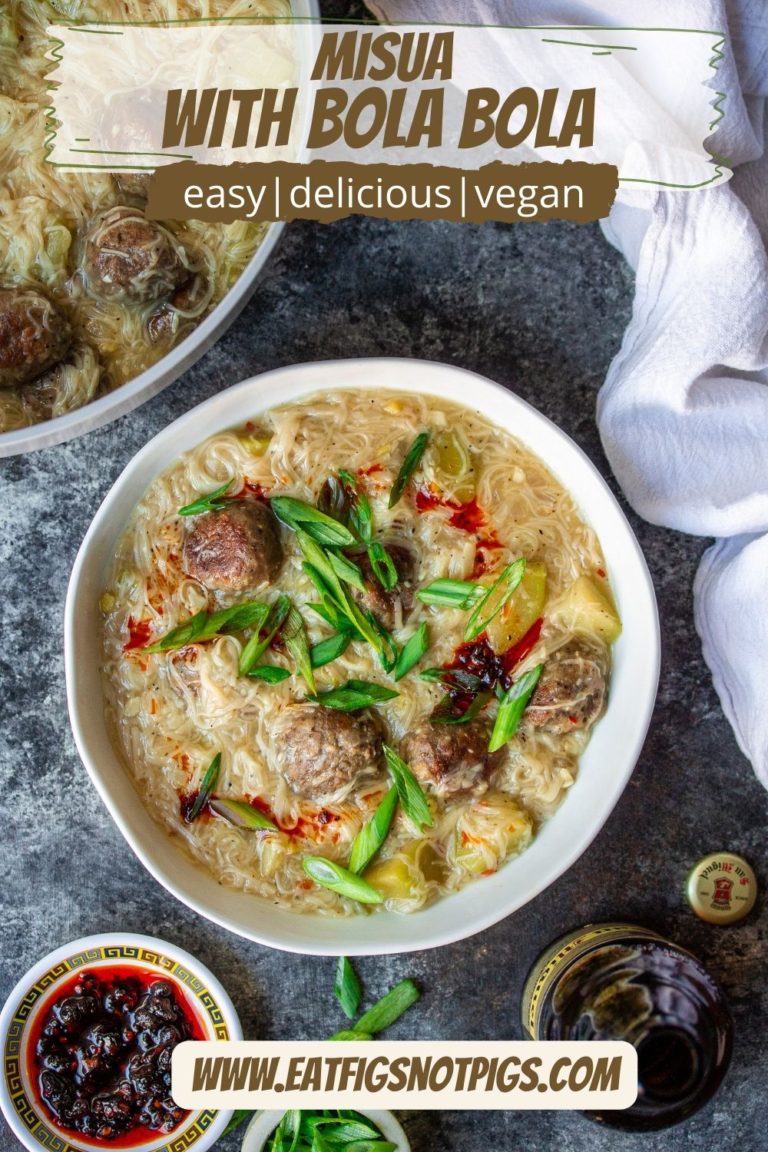 Misua with Bola Bola (Filipino Meatball Soup) - Eat Figs, Not Pigs
