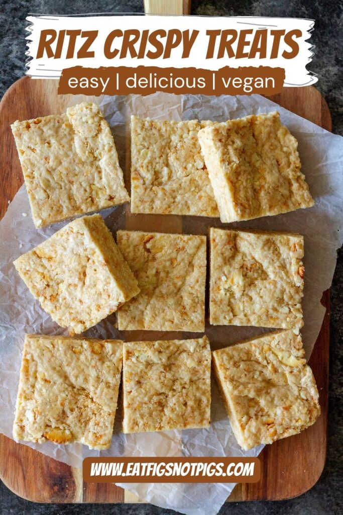 Vegan Ritz Crispy Treats served on a plate, ready to enjoy.