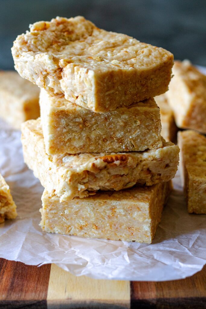 Vegan Ritz Crispy Treats served on a plate, ready to enjoy.