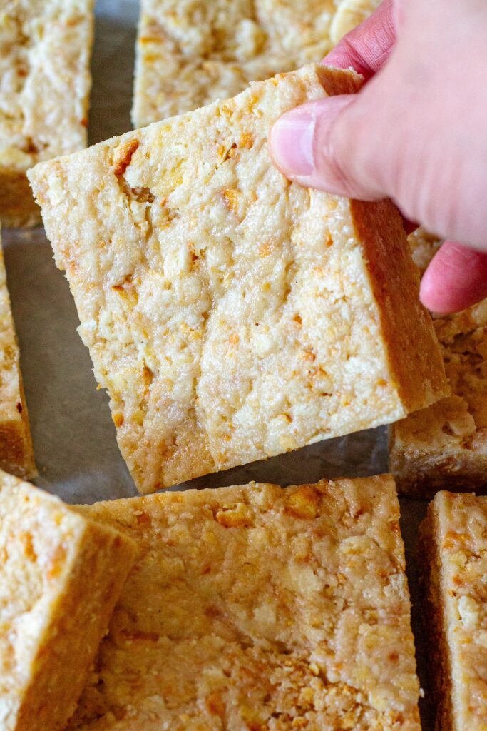 Vegan Ritz Crispy Treats served on a plate, ready to enjoy.