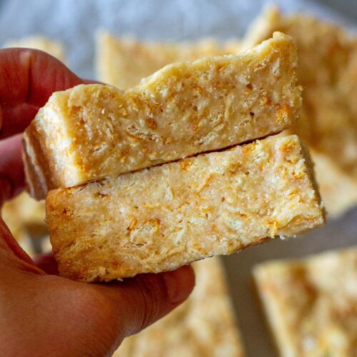 Vegan Ritz Crispy Treats served on a plate, ready to enjoy.